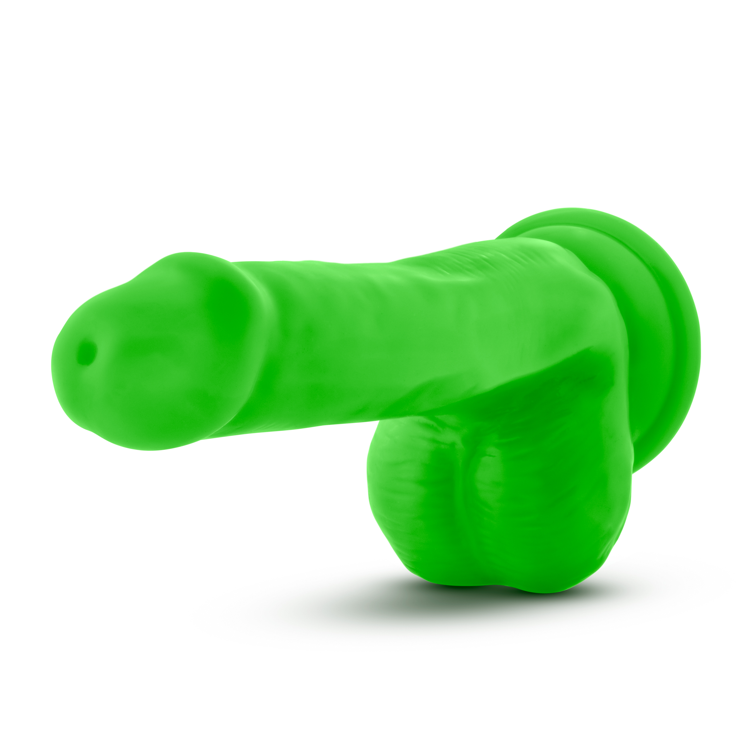 Neo Elite 6in Silicone Dual Density Cock with Balls Neon Green - Image 2
