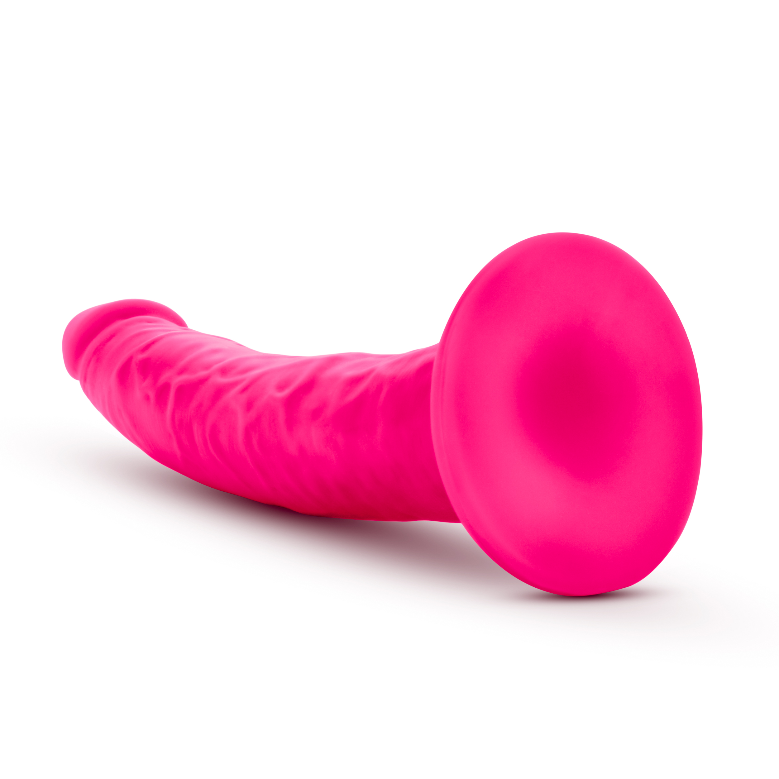 Neo Elite 7.5in Silicone Dual Density Cock Neon Pink - Image 3