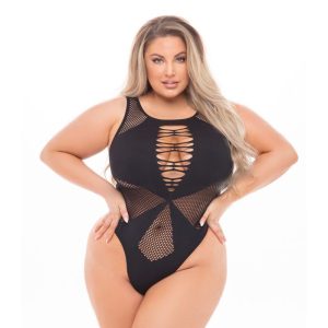 Duchess High Neck Bodysuit Black | Queen