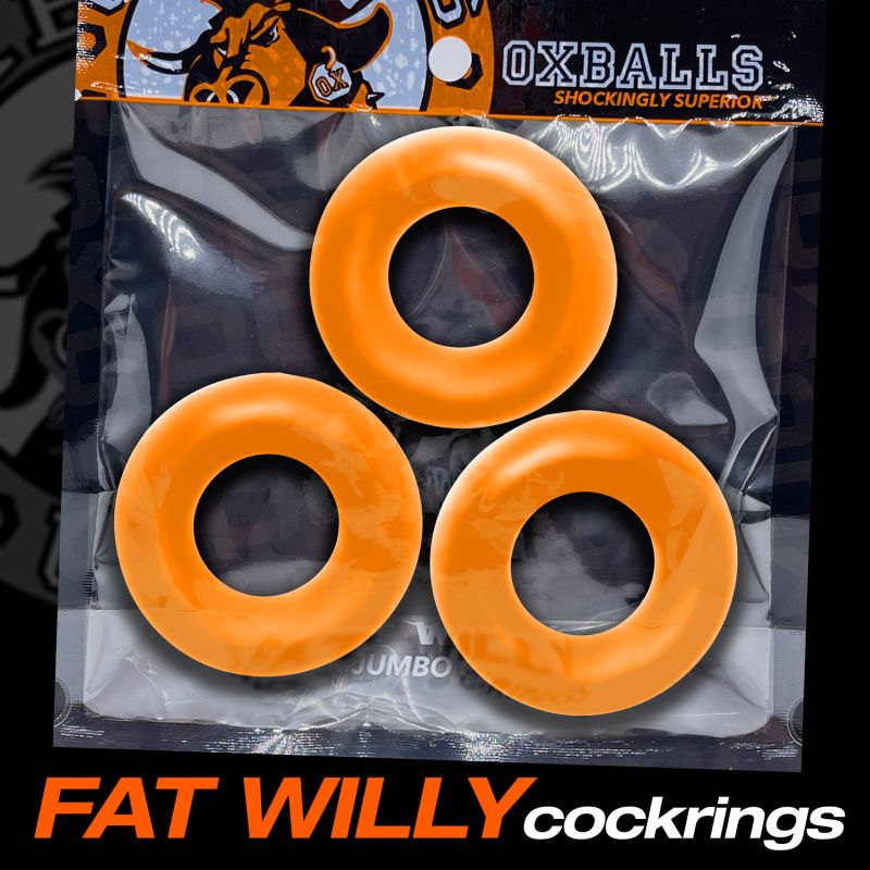 Fat Willy 3 Pc Jumbo Cockrings Orange | One Size - Image 6