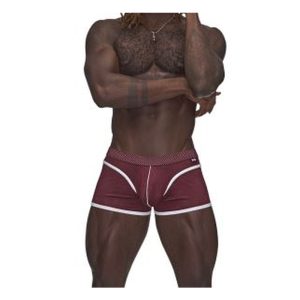 Male Power Sport Mesh Mini Short Burgundy | Small