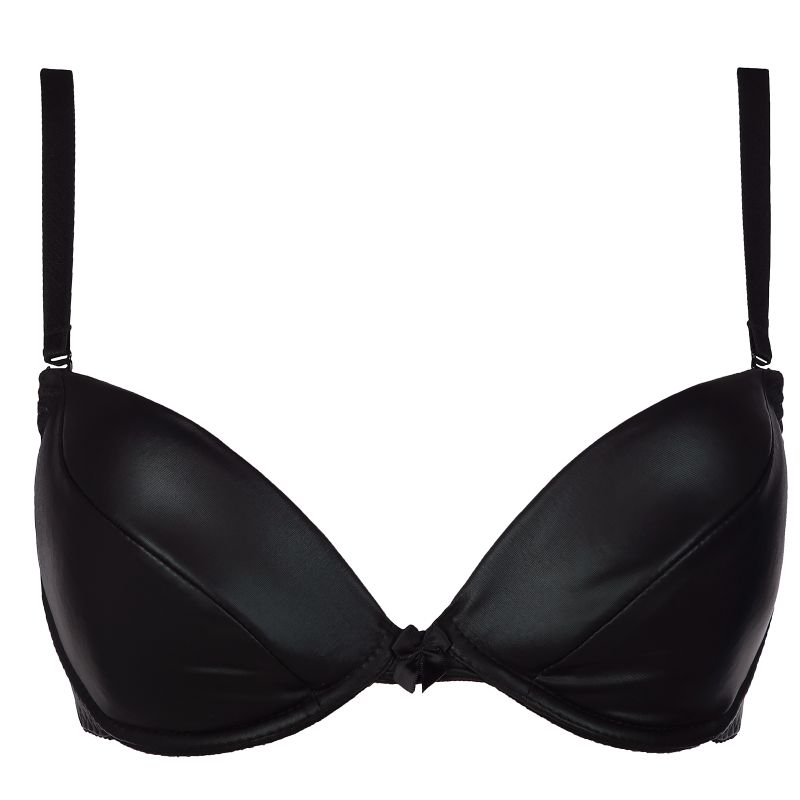 Stretch Wetlook Bra Black - Image 3