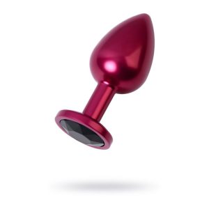 Red Metal Anal Plug w Black C